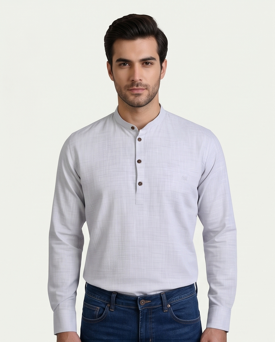 SALE! 2H Gray Linen Three-Button Shirt