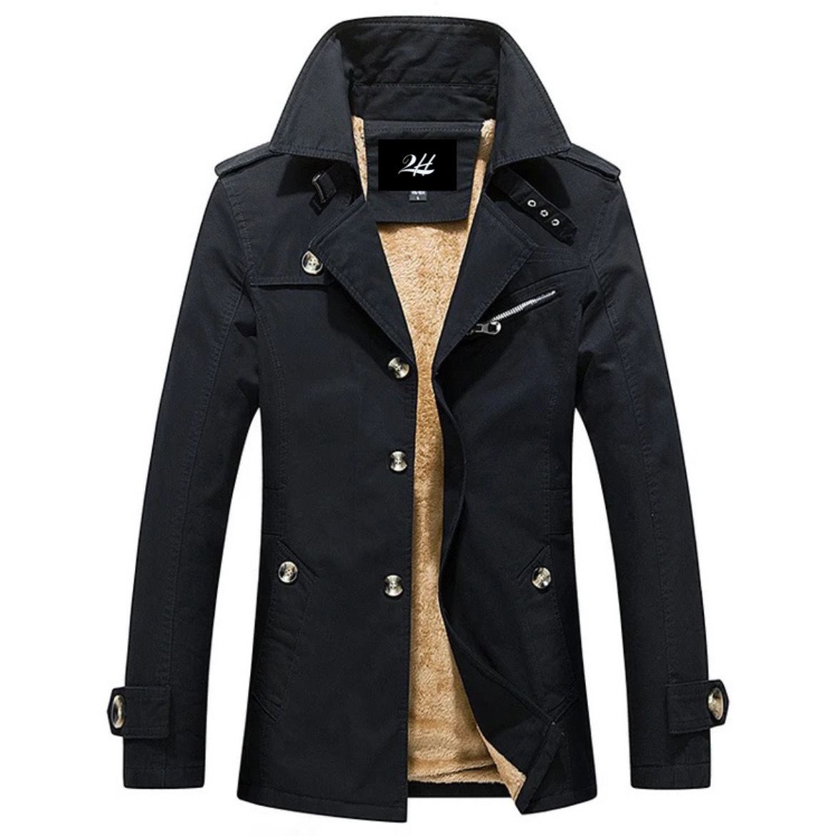 2H Black Winter Warm Casual Jacket