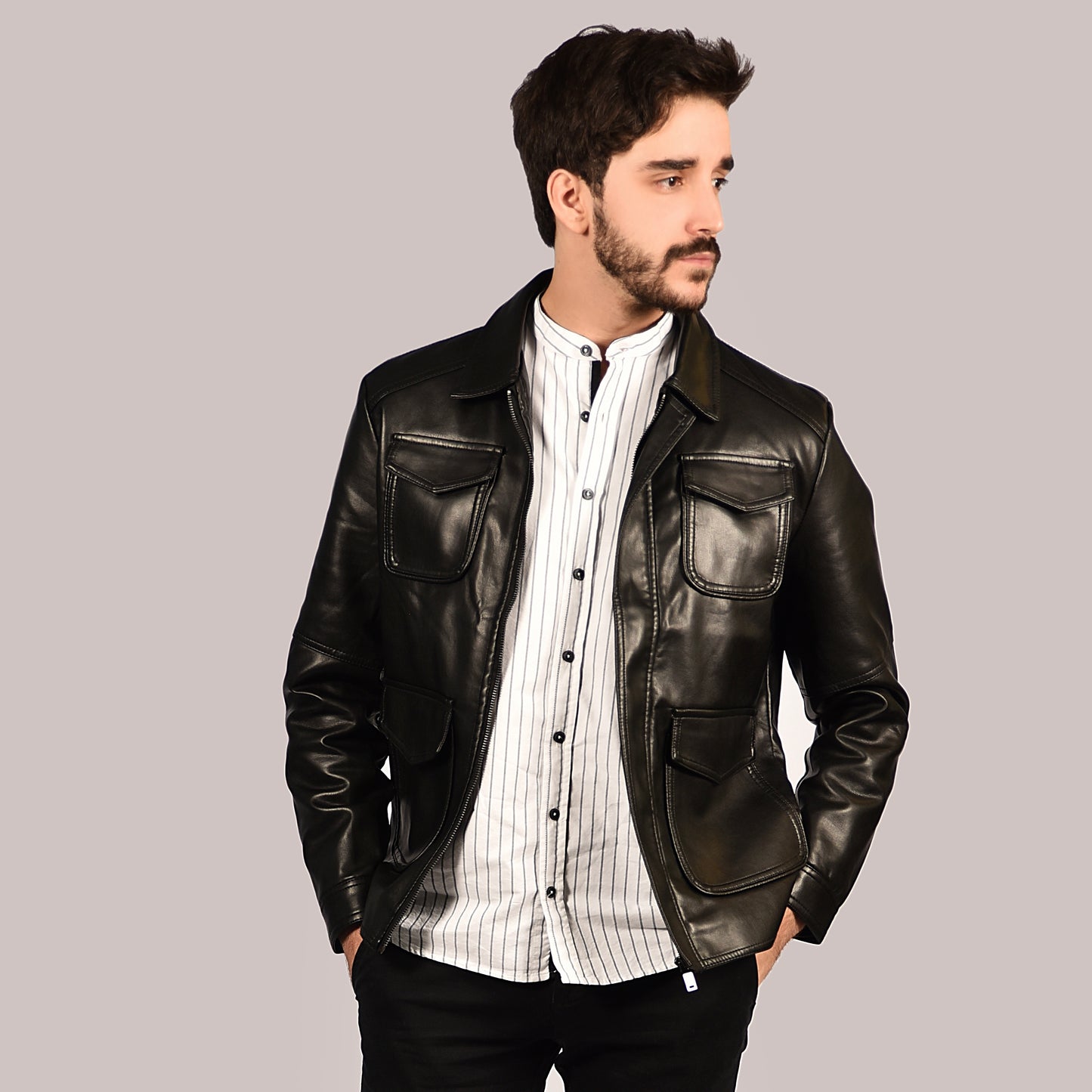 2H Leather Casual Jacket