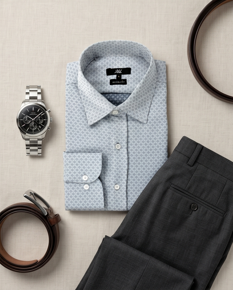 2H #180725 Gray printed Shirt