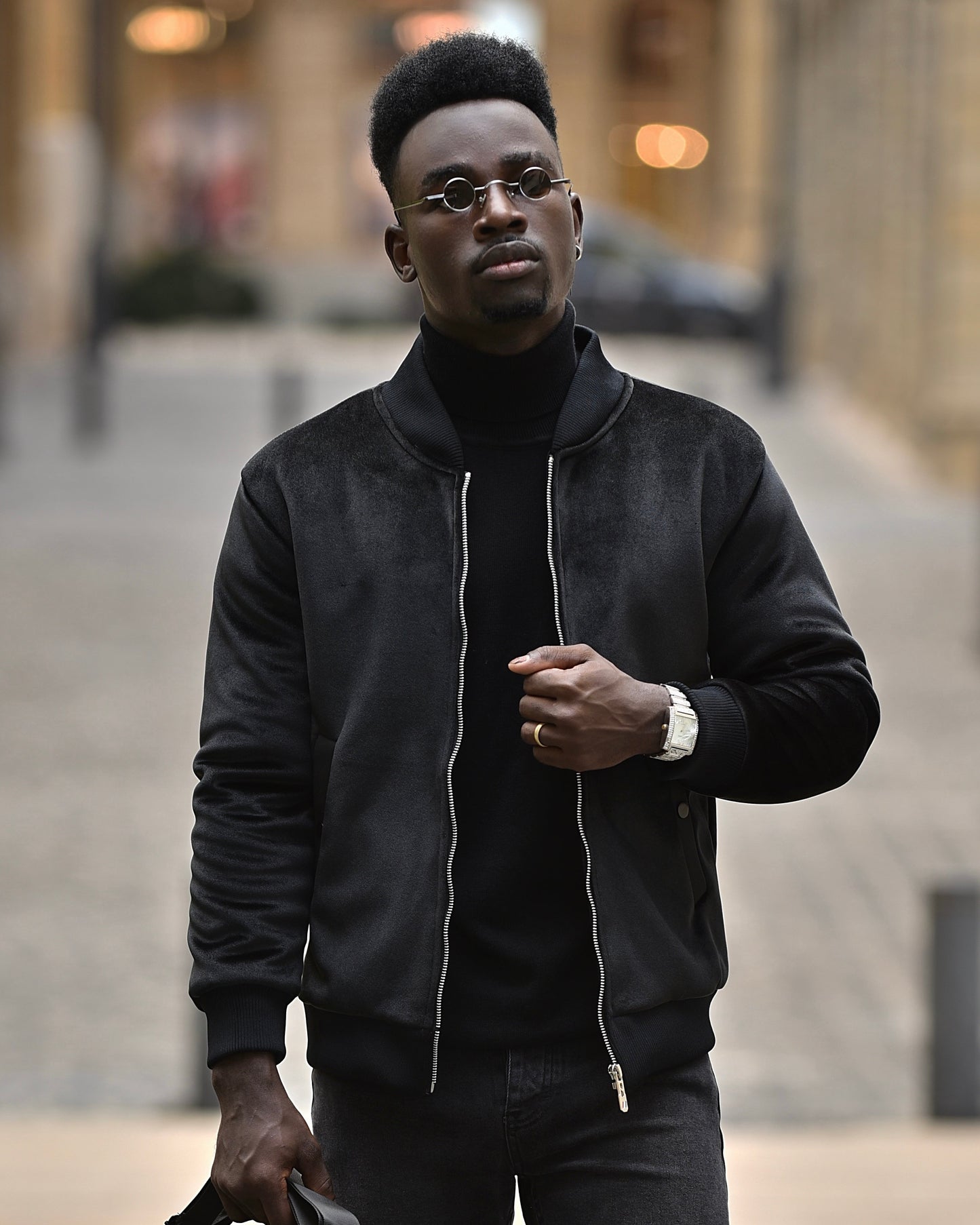 SALE! 2H Black Velvet Jacket With Fur Inside