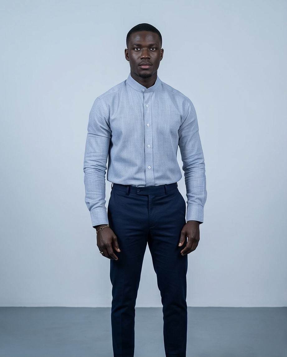 2H #8052025 Gray Linen Shirt