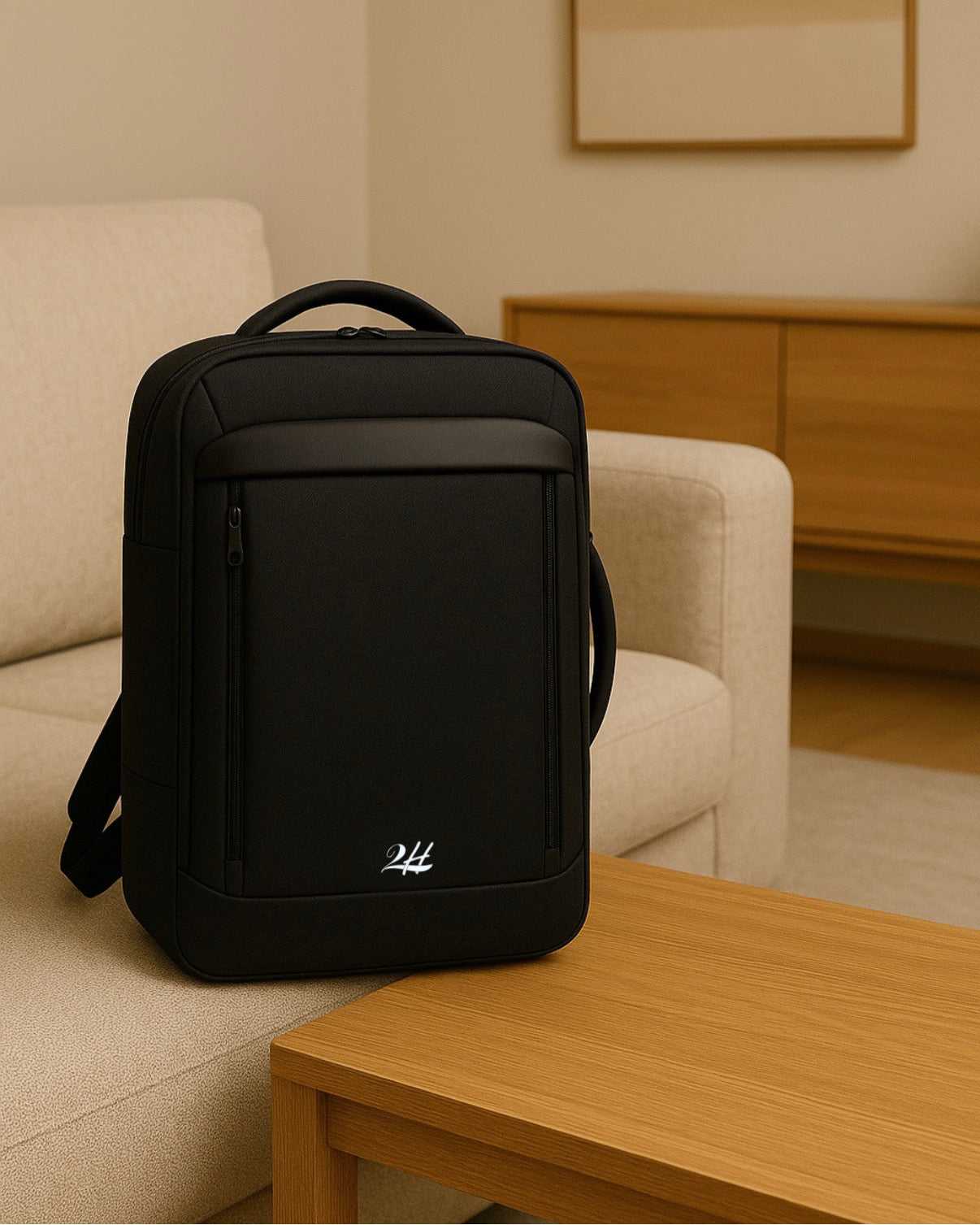 2H #2162 Black Duffle Back Bag