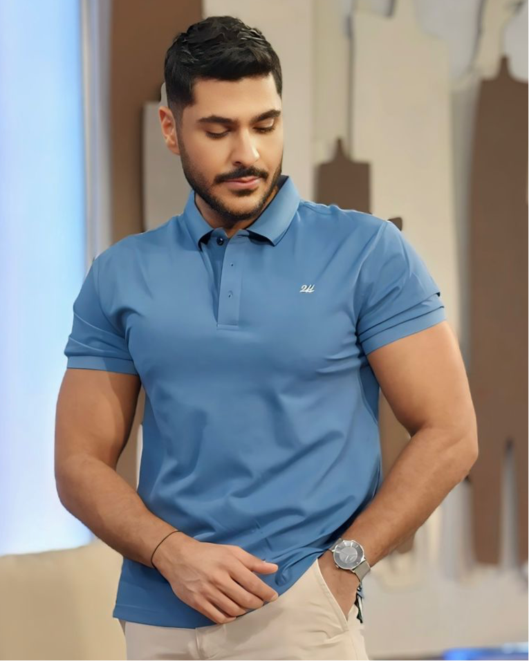 2H #CX.231 Blue Polo T-shirt