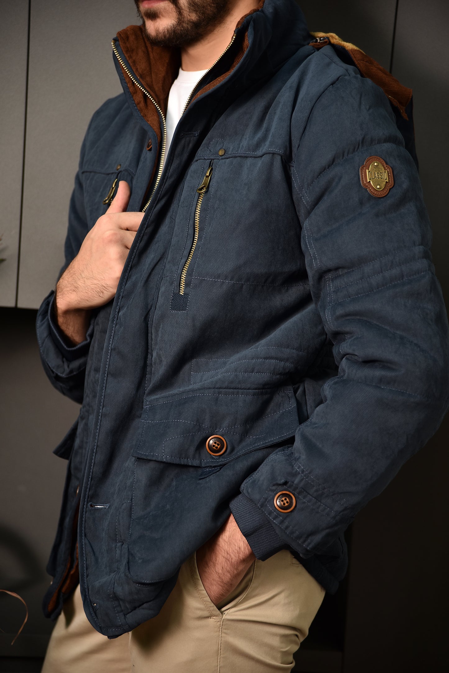 2H Navy Casual Jacket
