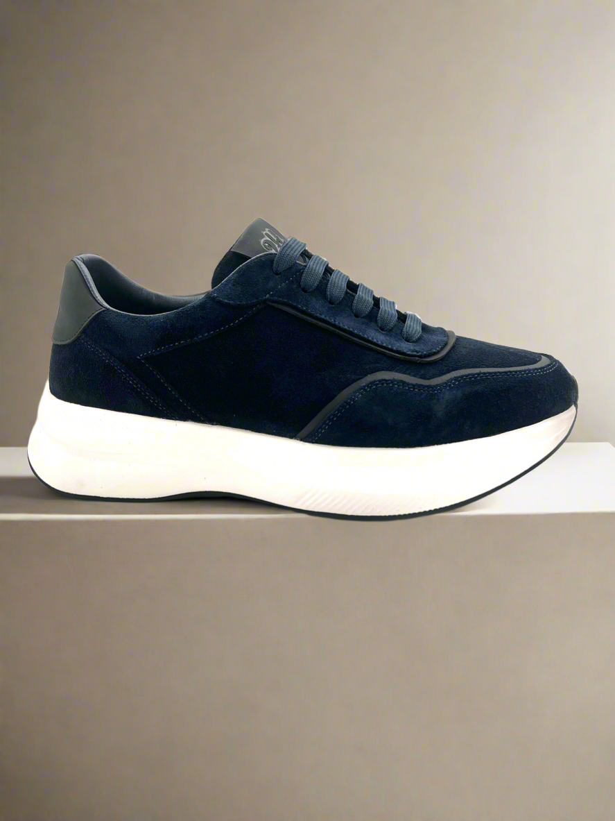 2H #s8031-479 Genuine Leather Navy Casual Shoes