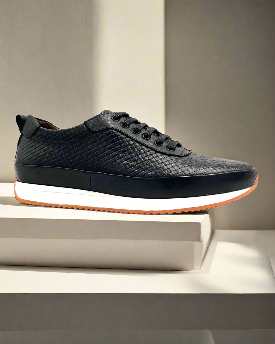 SALE! 2H #B16024-131-1 Black Casual Shoes Genuine Leather
