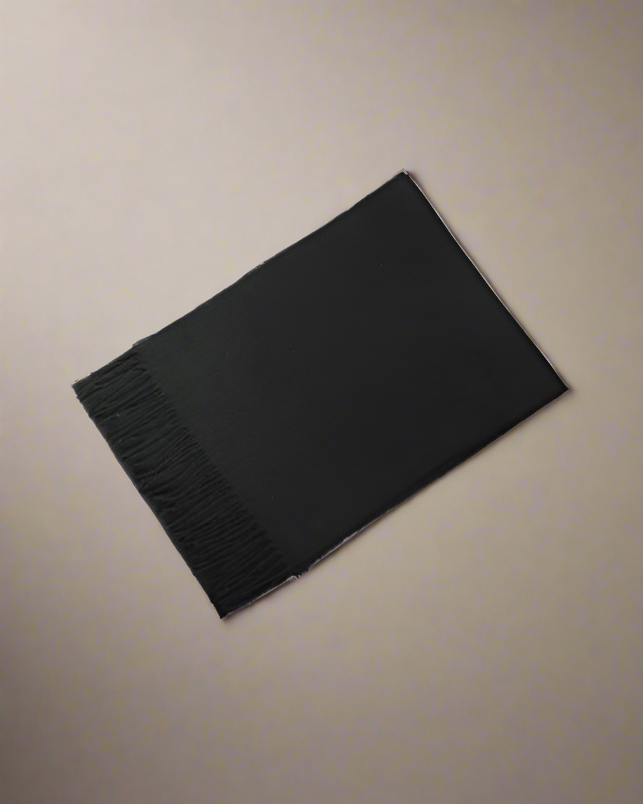 2H Plain Black Scarf