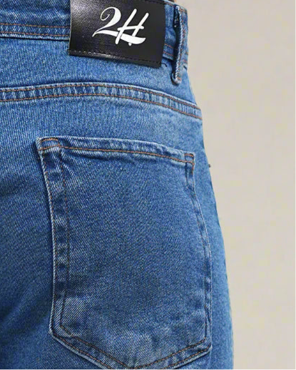 SALE! 2H #TR.Blue stone wash jeans Pant Slim Fit