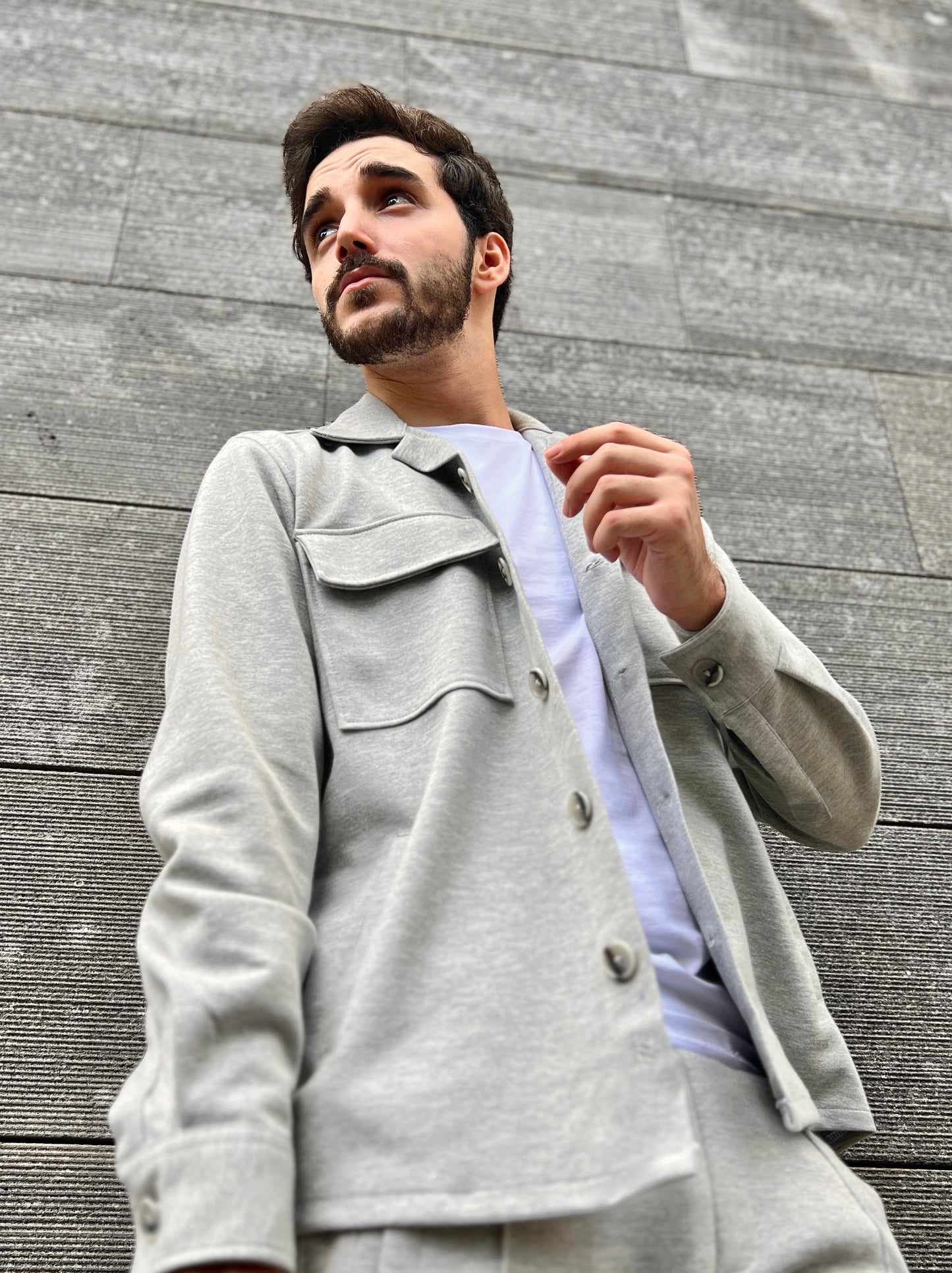 SALE! 2H #8008 Light Gray Cotton with Pockets Casual Jacket