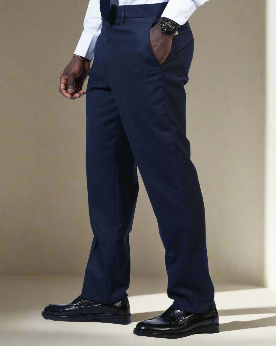 2H Navy One Button Collar Shawl Suit