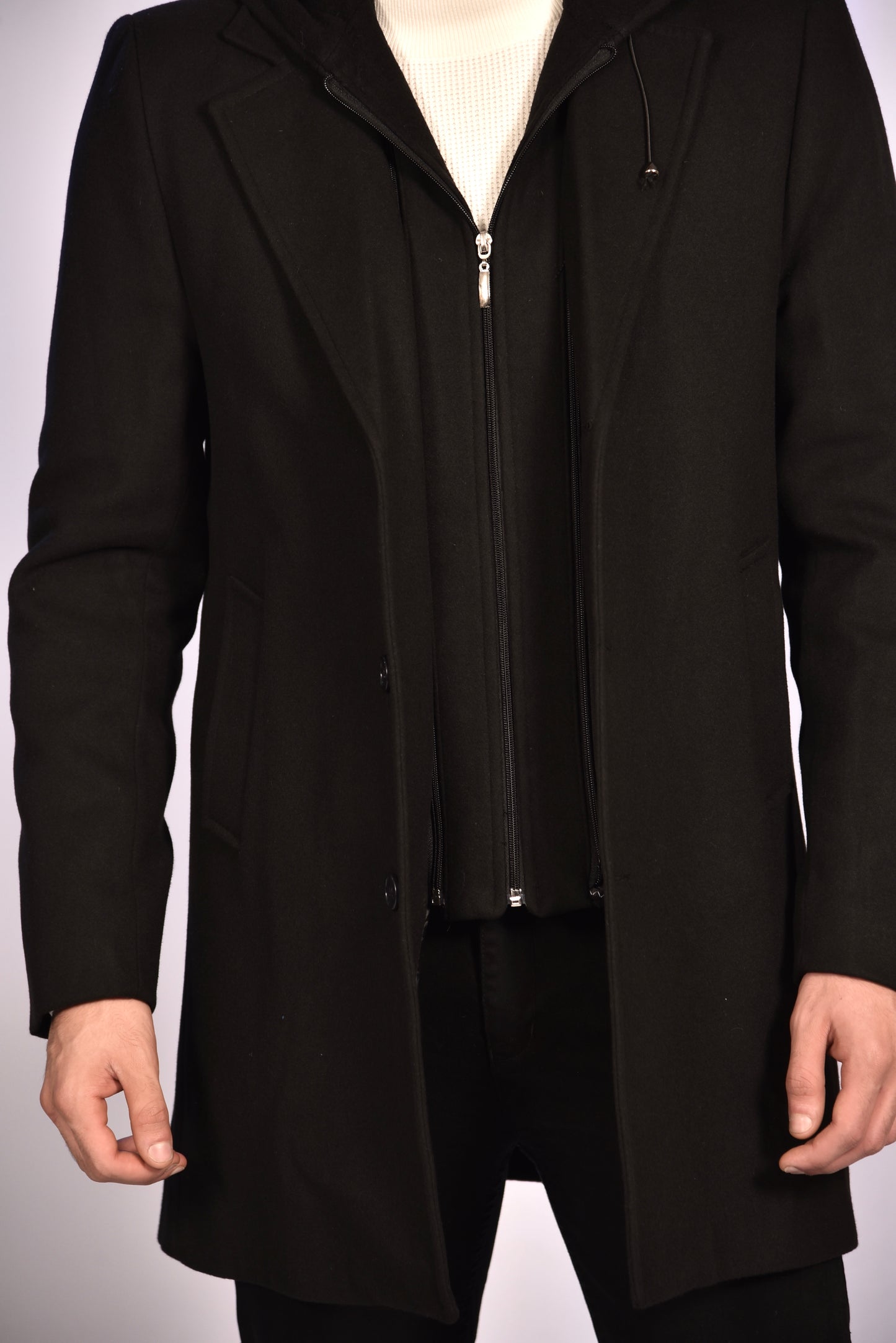 2H Black Coat Jacket