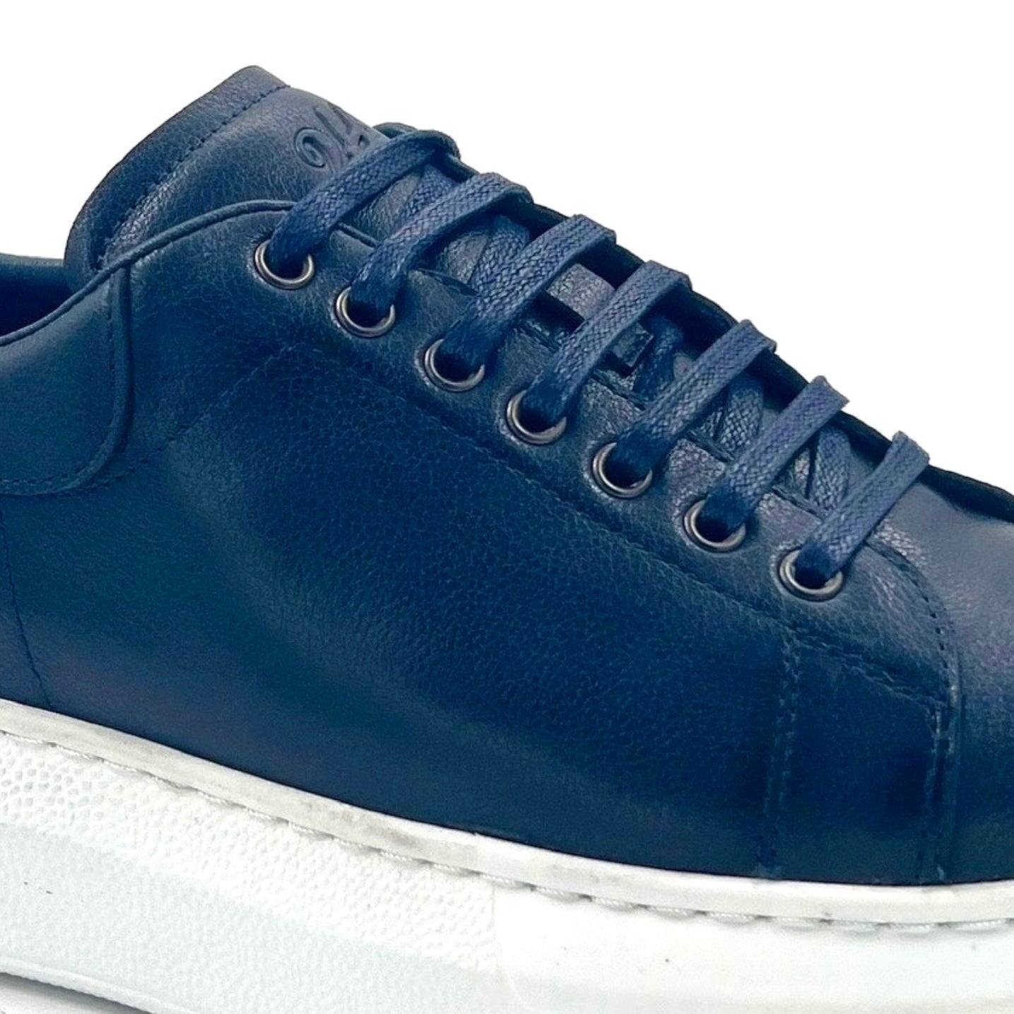 2H #014 Genuine Leather Navy Casual Shoes