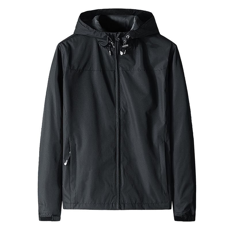 SALE! 2H Black Hooded Lightweight Casual Jacket
