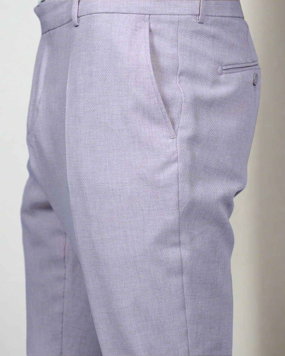 2H Beige Casual Embossed Suit 2 Pieces
