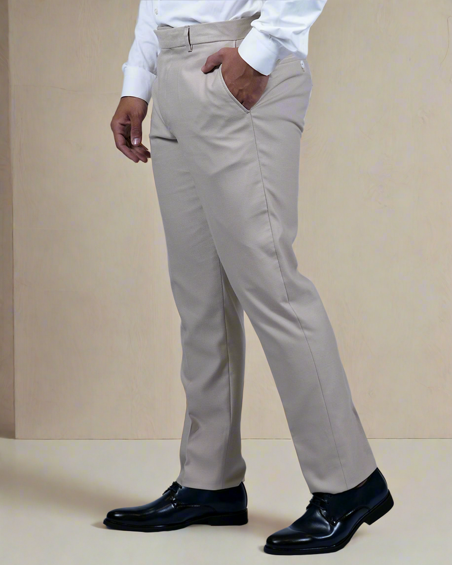 2H #260425 Beige Double breasted Suit