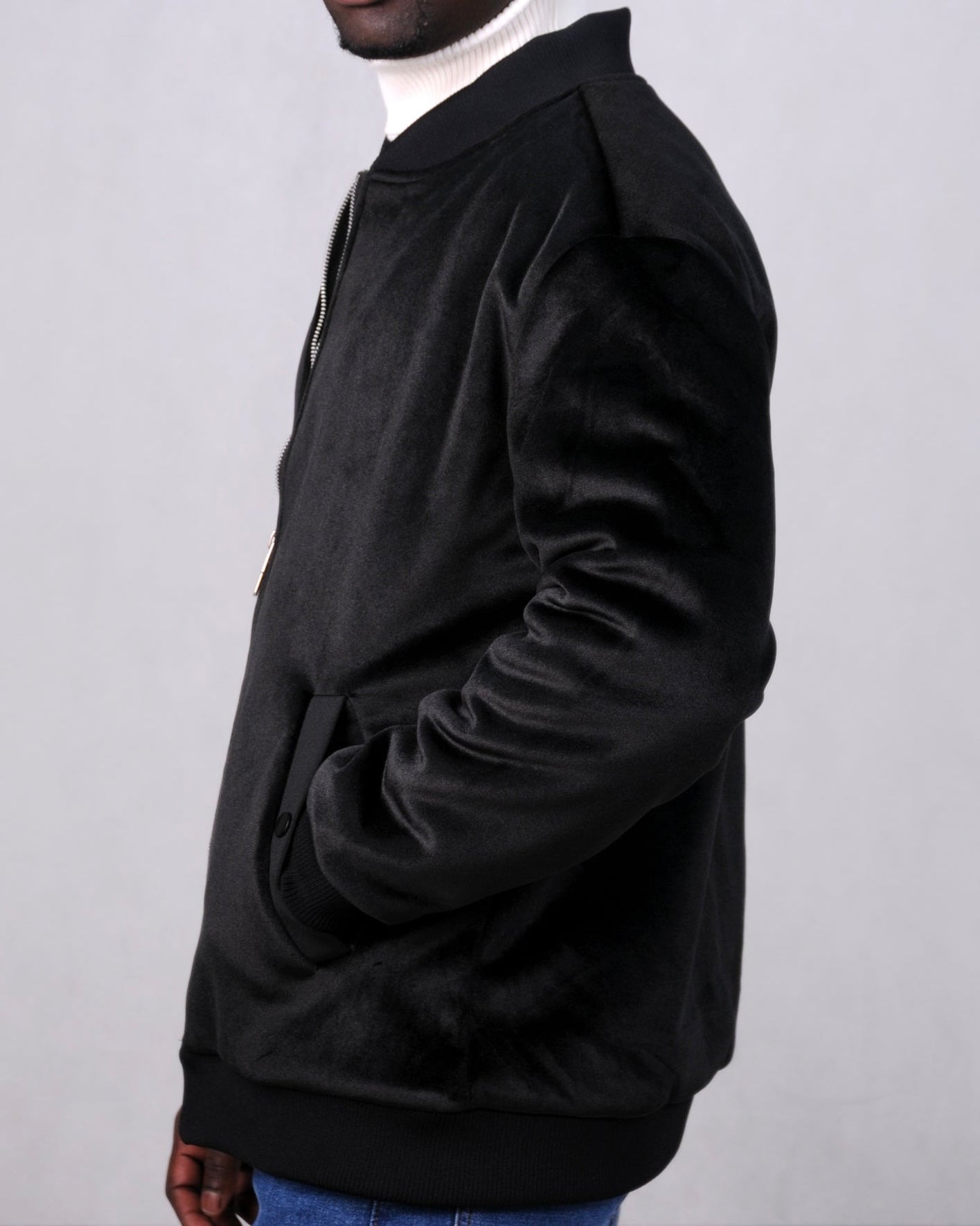 SALE! 2H Black Velvet Jacket With Fur Inside