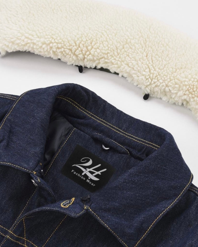 SALE! 2H #21048 Denim/Nylon Navy Jacket