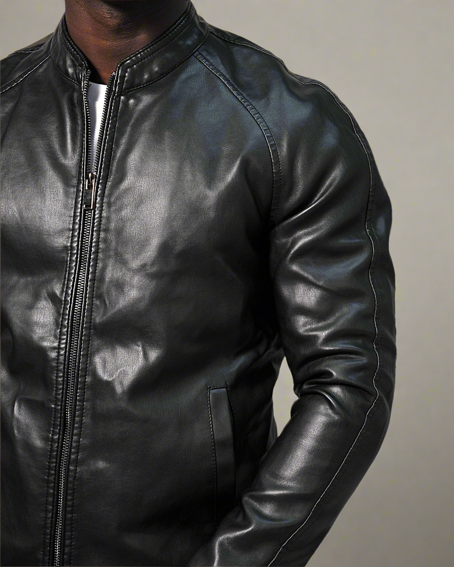 2H #6805 Black Leather Jacket