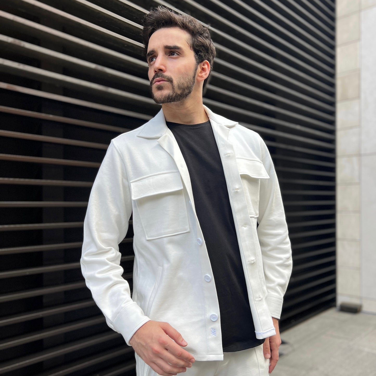 SALE! 2H #8008 White Cotton with Pockets Casual Jacket