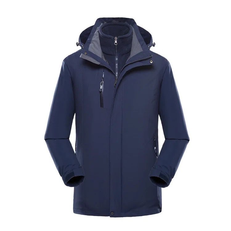2H Navy Waterproof long Travel Jacket