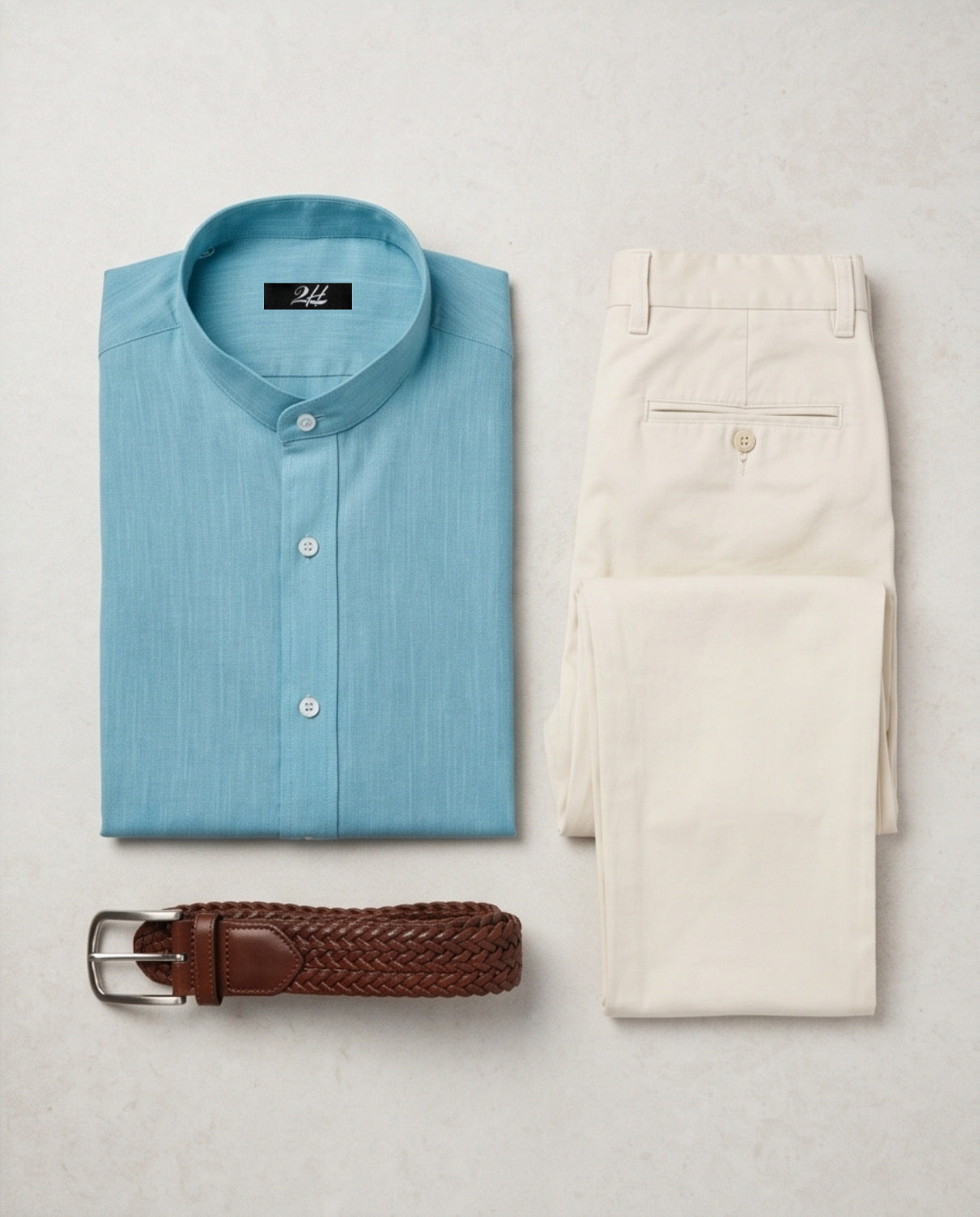 2H #8052025 Aqua Linen Shirt