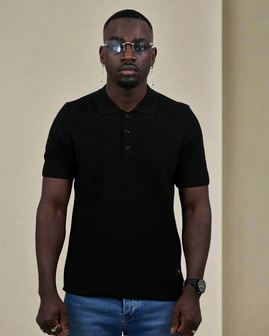 2H #452 Knitted Polo T-Shirt