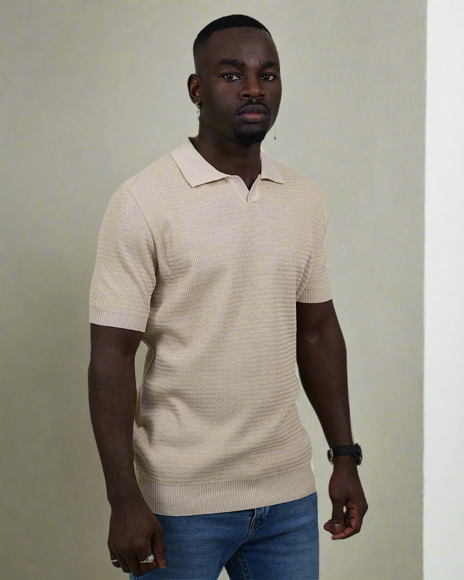 2H #451 Knitted Polo T-Shirt
