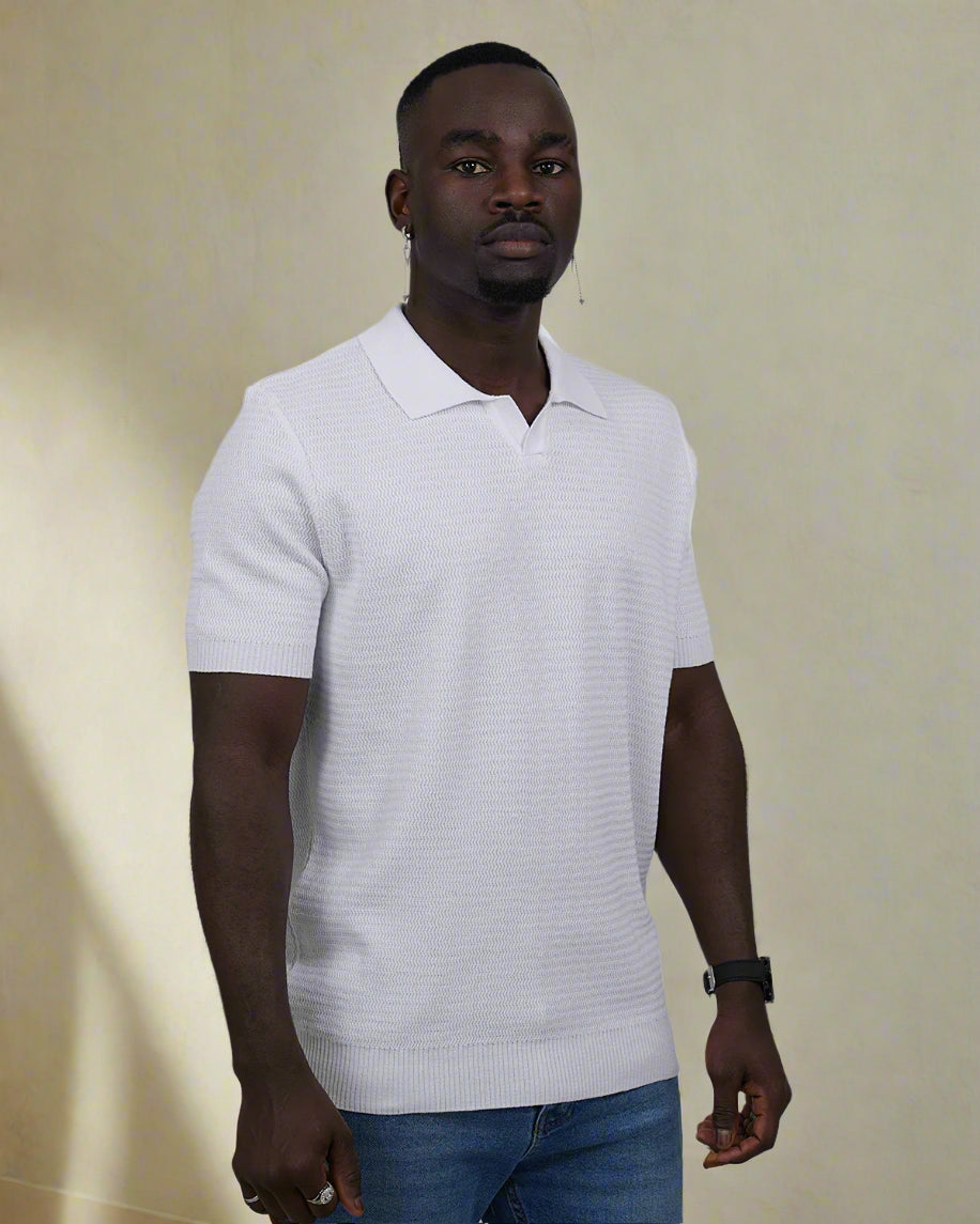 2H #451 Knitted Polo T-Shirt