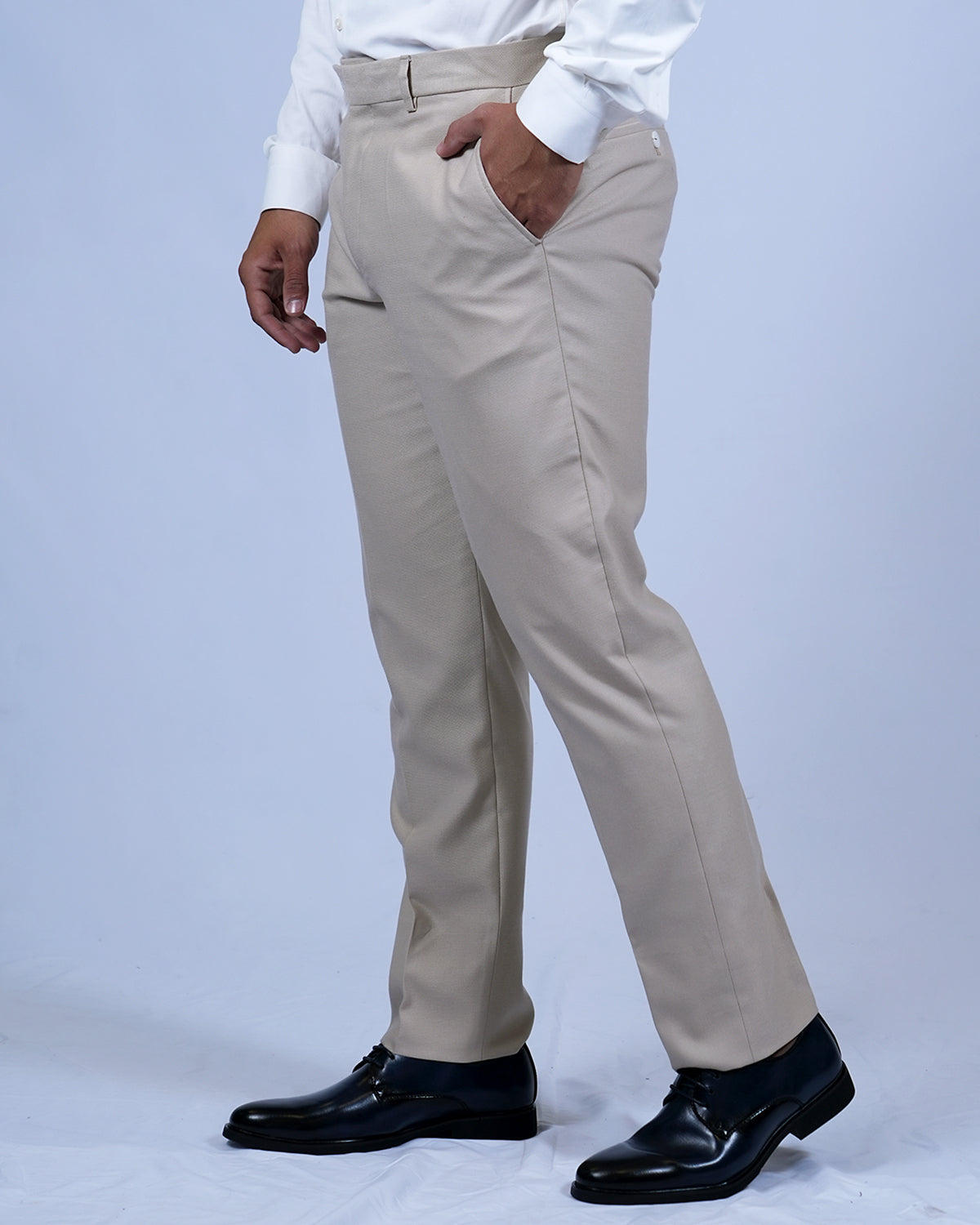2H #260425 Beige Double breasted Suit 2 Pieces