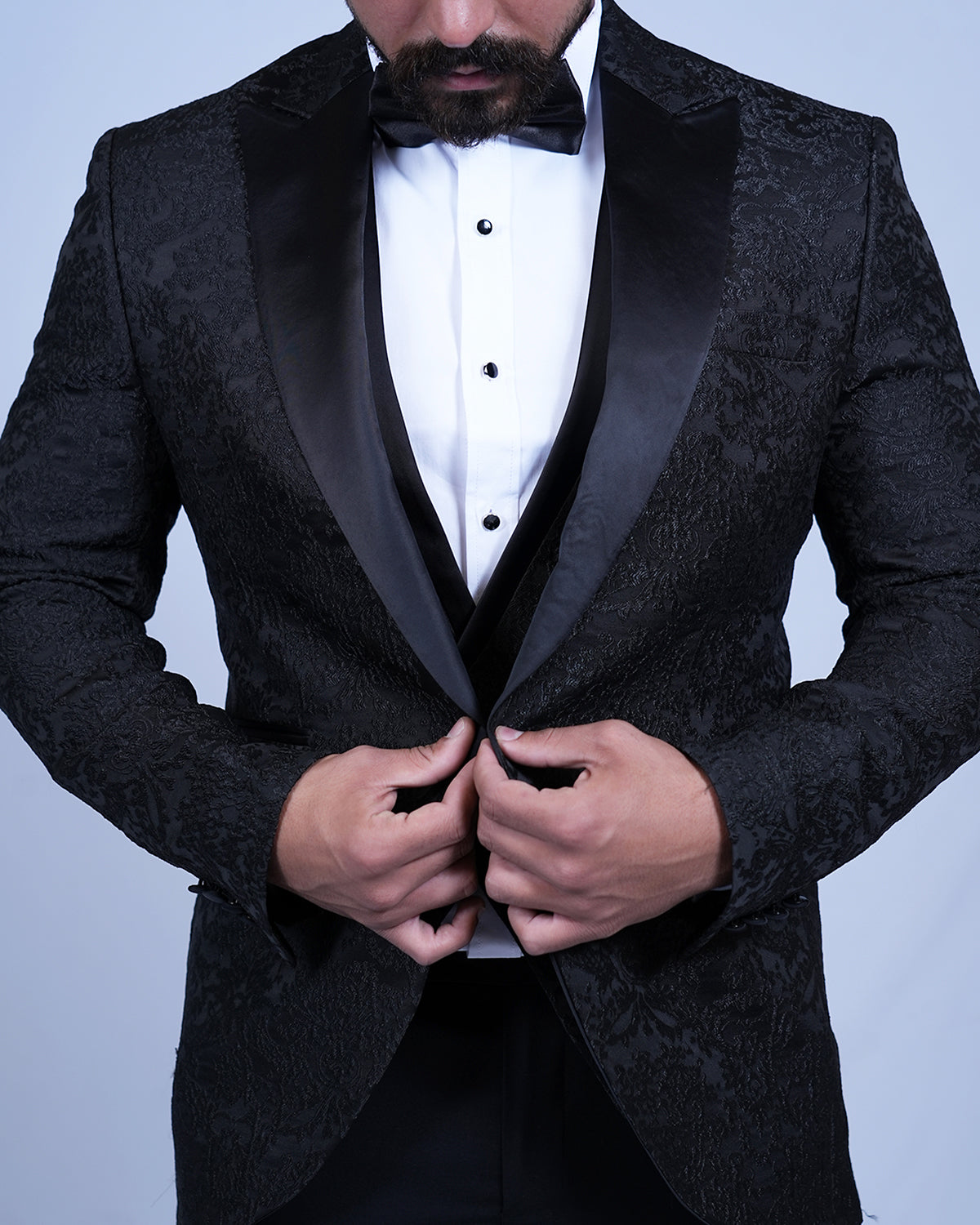2H #250425 Black Wedding Suit