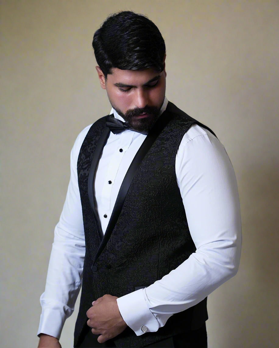 2H #250425 Black Wedding Suit