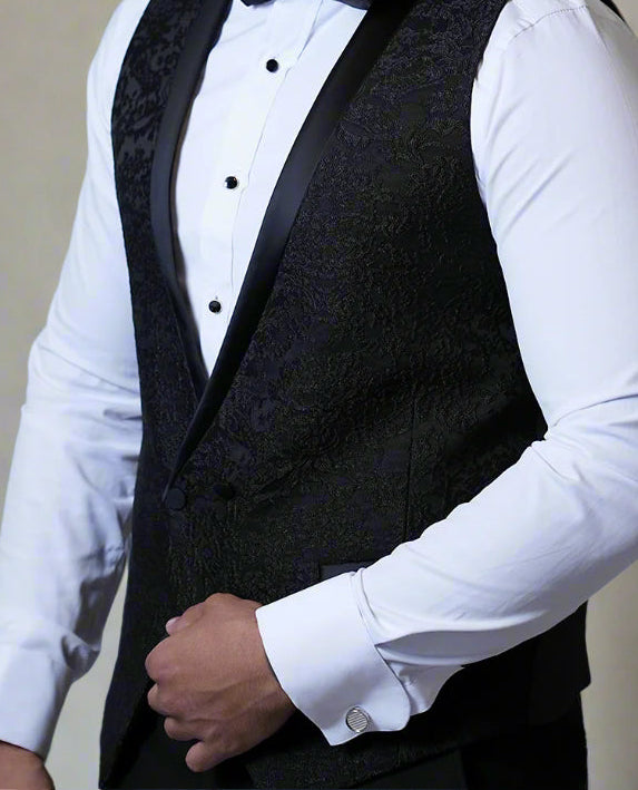 2H #250425 Black Wedding Suit