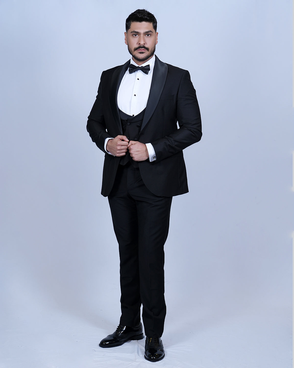 2H Black Wedding Suit 2 Pieces