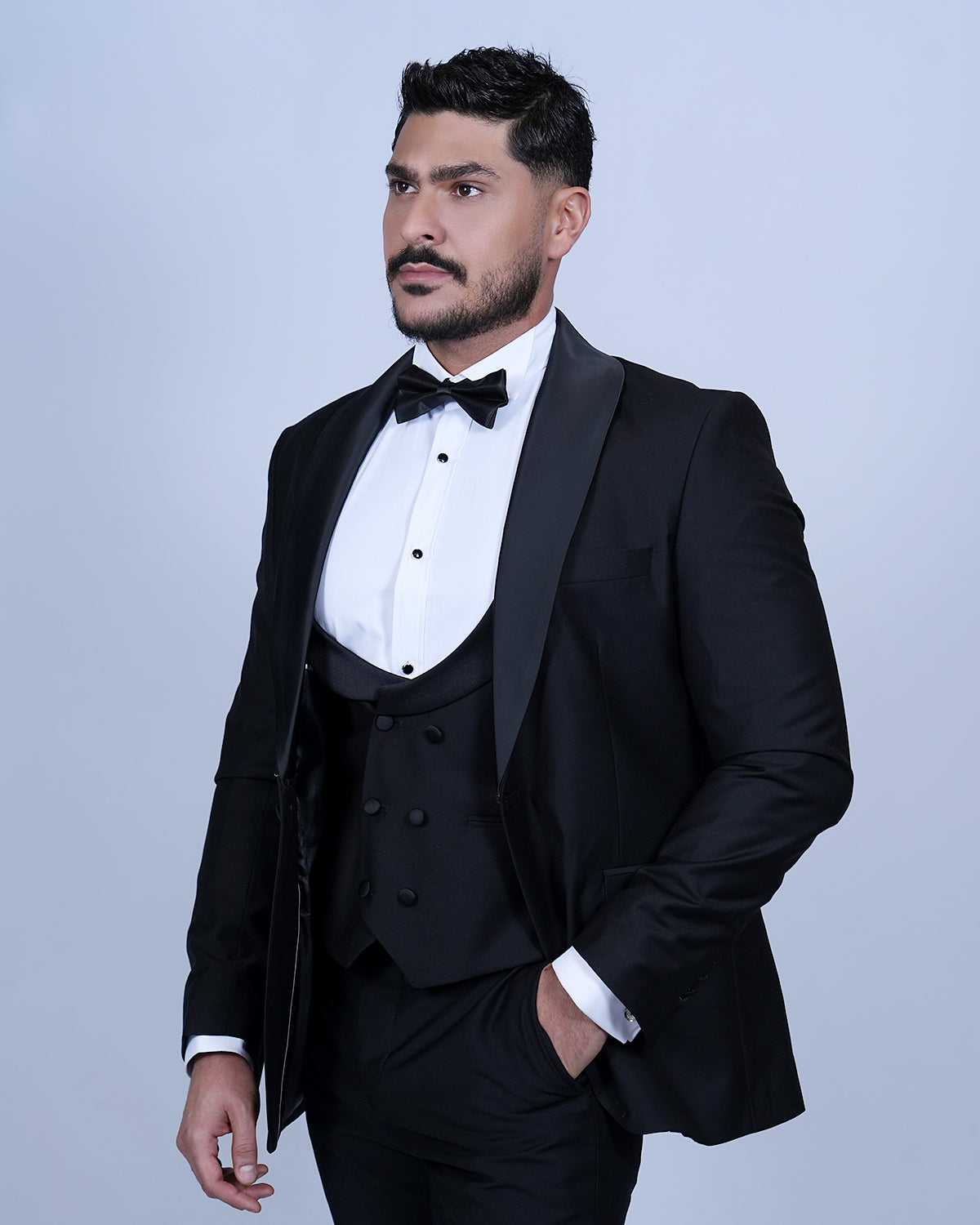 2H Black Wedding Suit 2 Pieces
