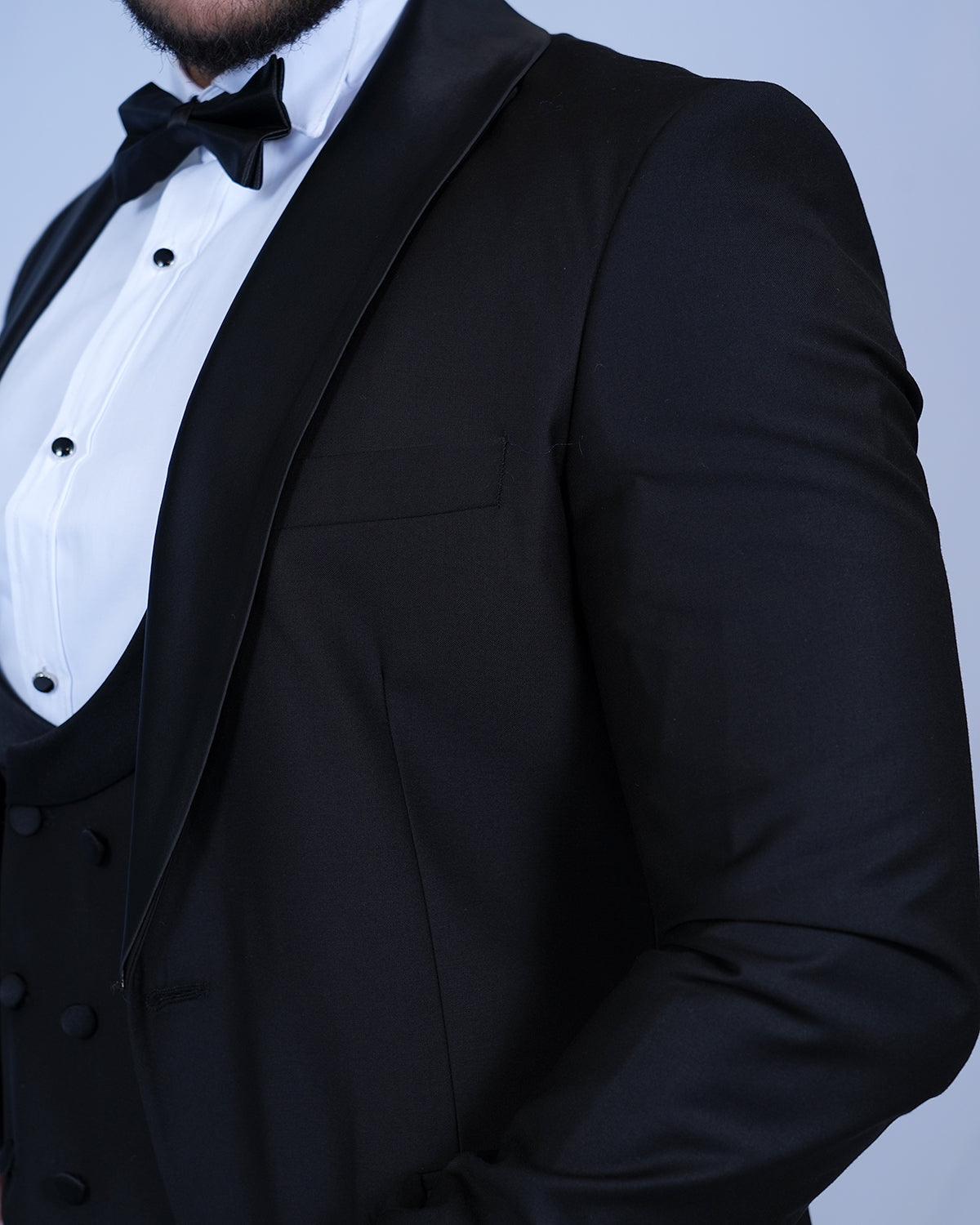 2H Black Wedding Suit 2 Pieces