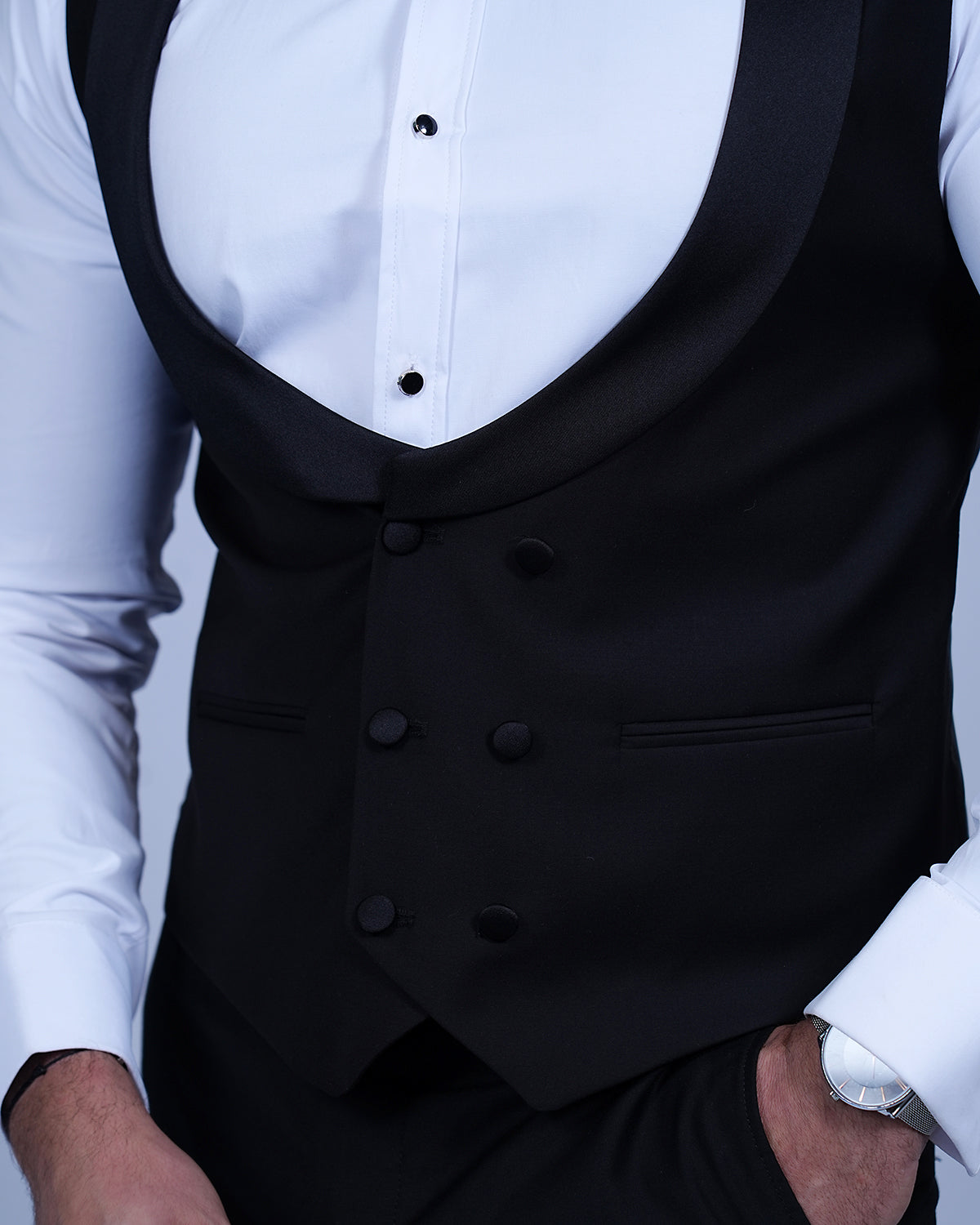 2H Black Wedding Suit 2 Pieces