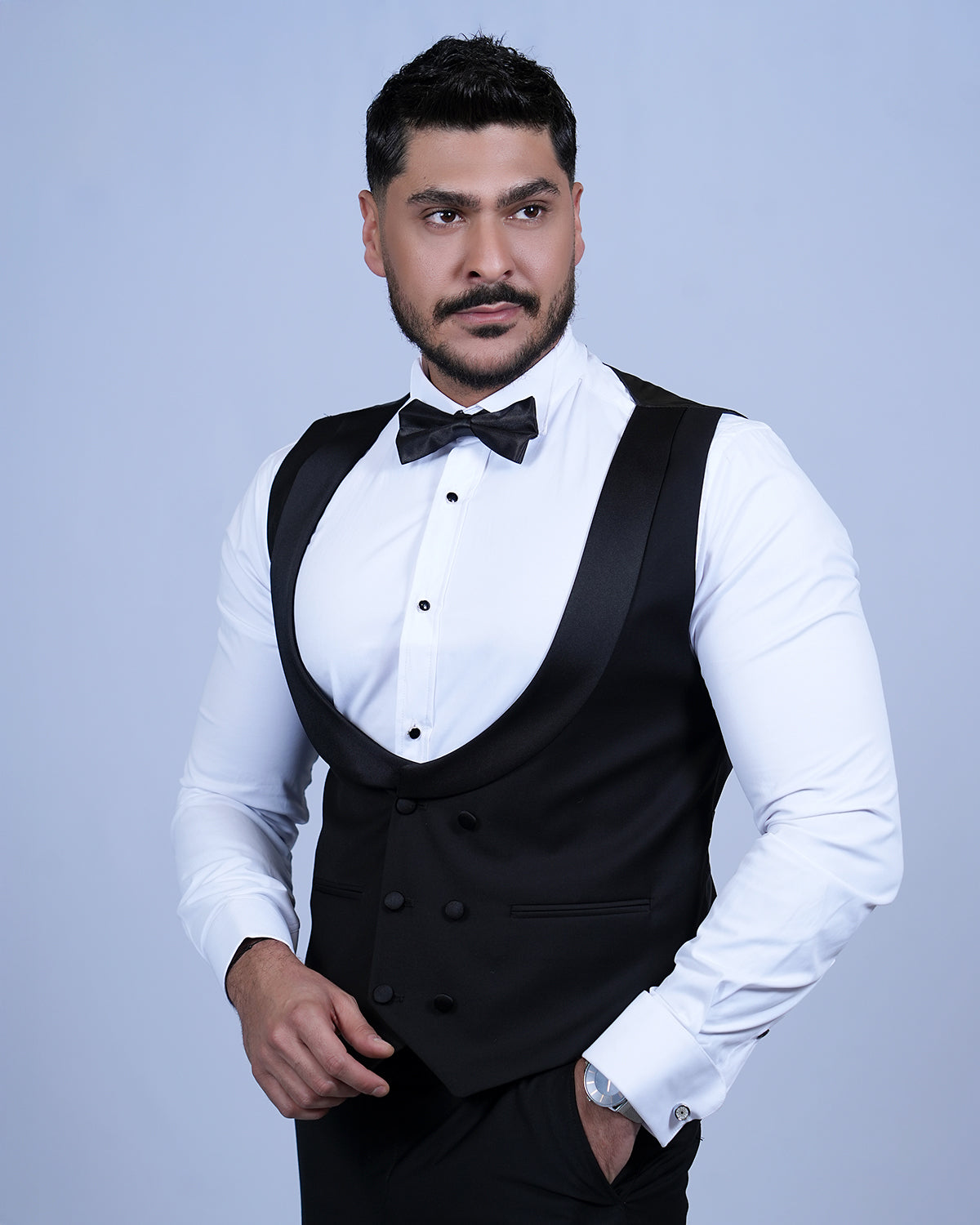 2H Black Wedding Suit 2 Pieces