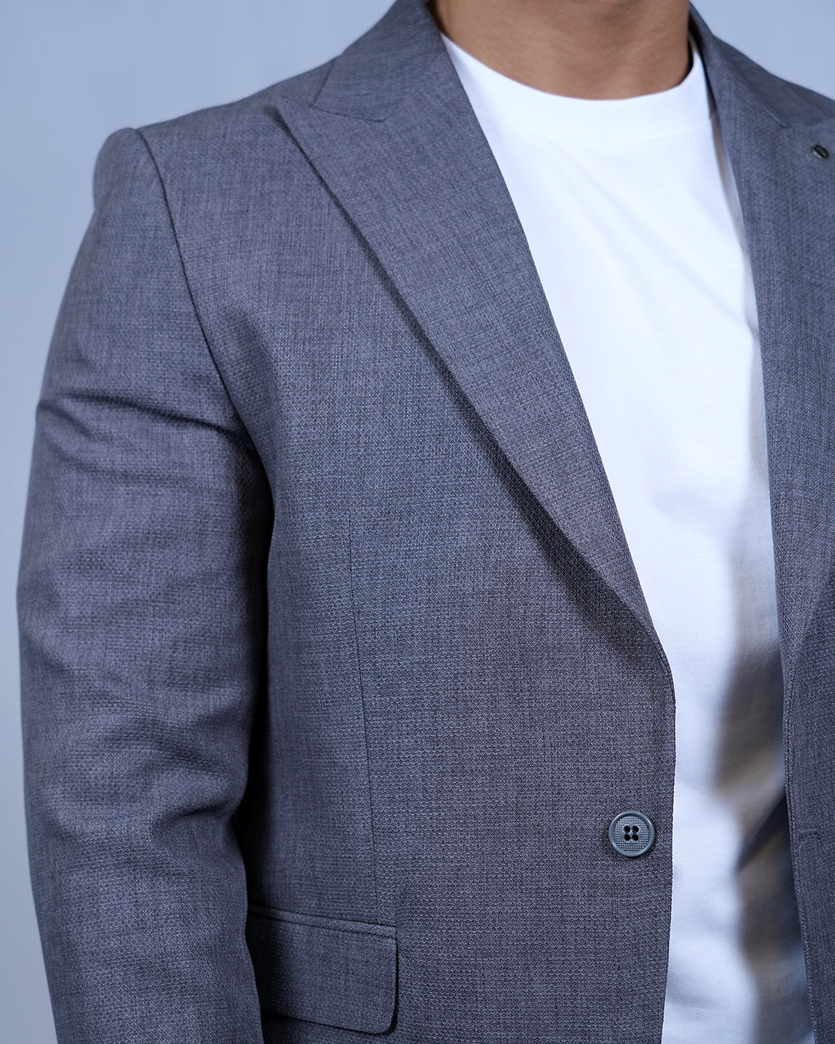 2H #26373 Blue Gray Casual Embossed Suit 2 Pieces