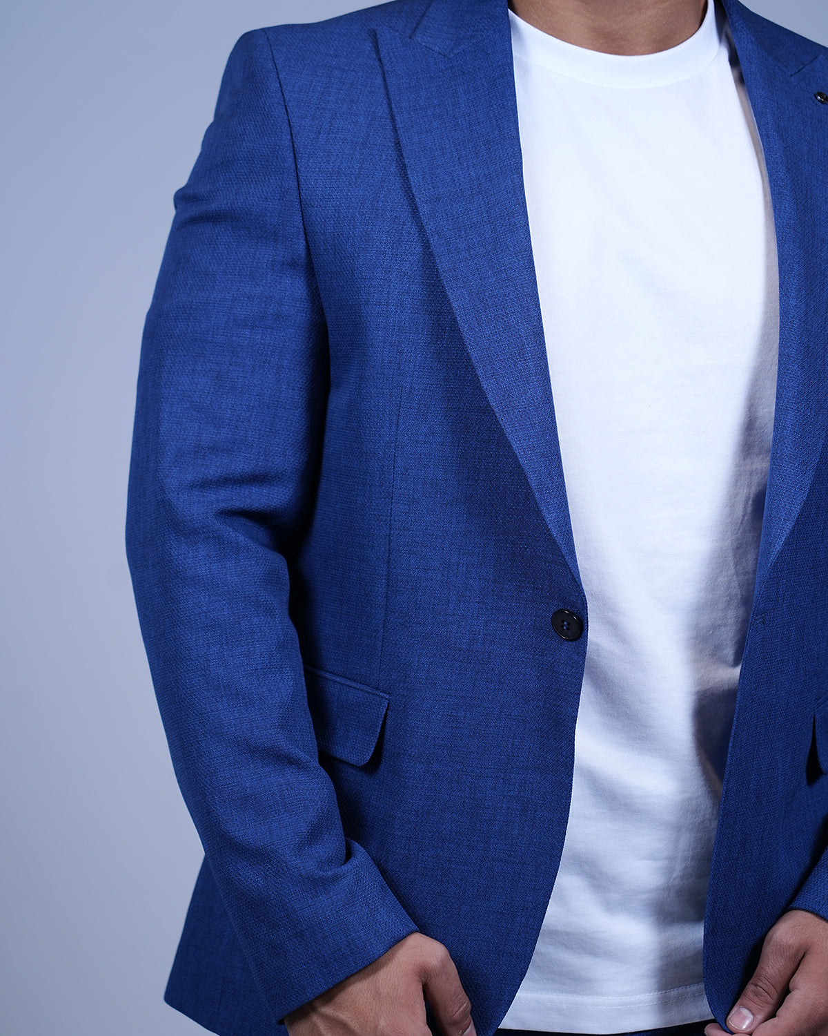 2H #2294 Petroleum Casual Embossed Suit 2 Pieces