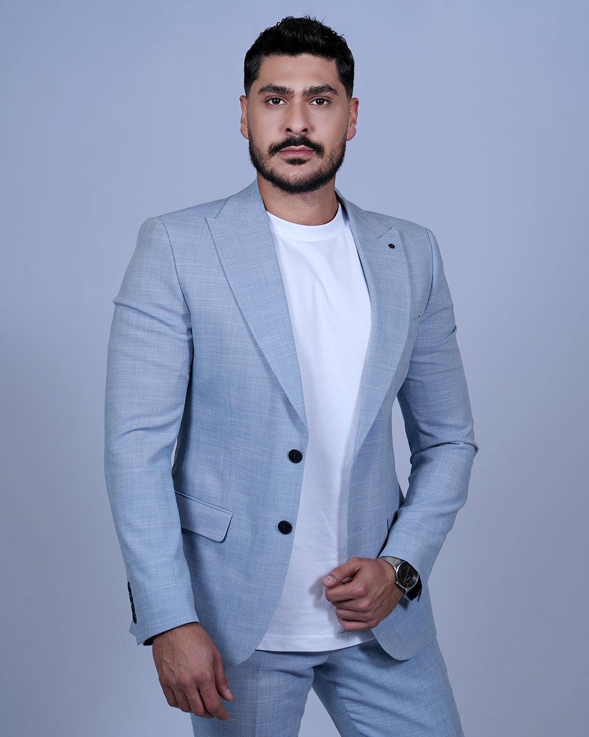 2H #150325-C4 Light Blue Casual Suit