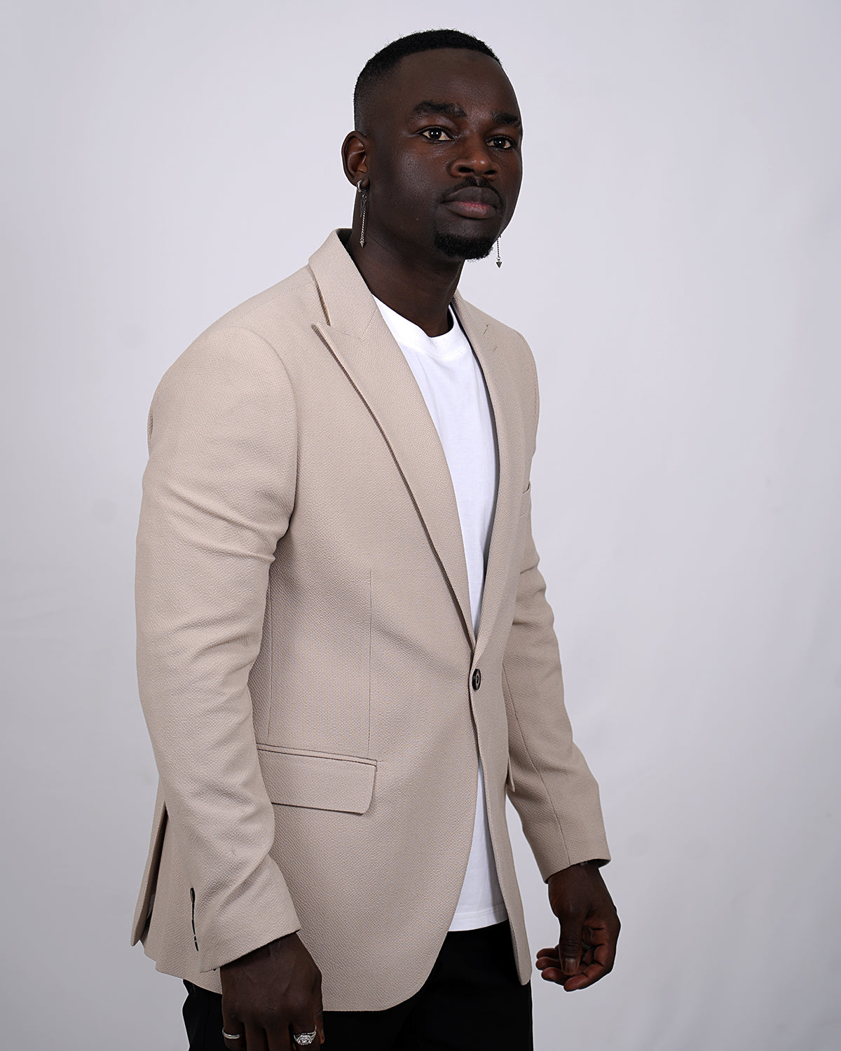 2H #26924 Beige One Button Blazer