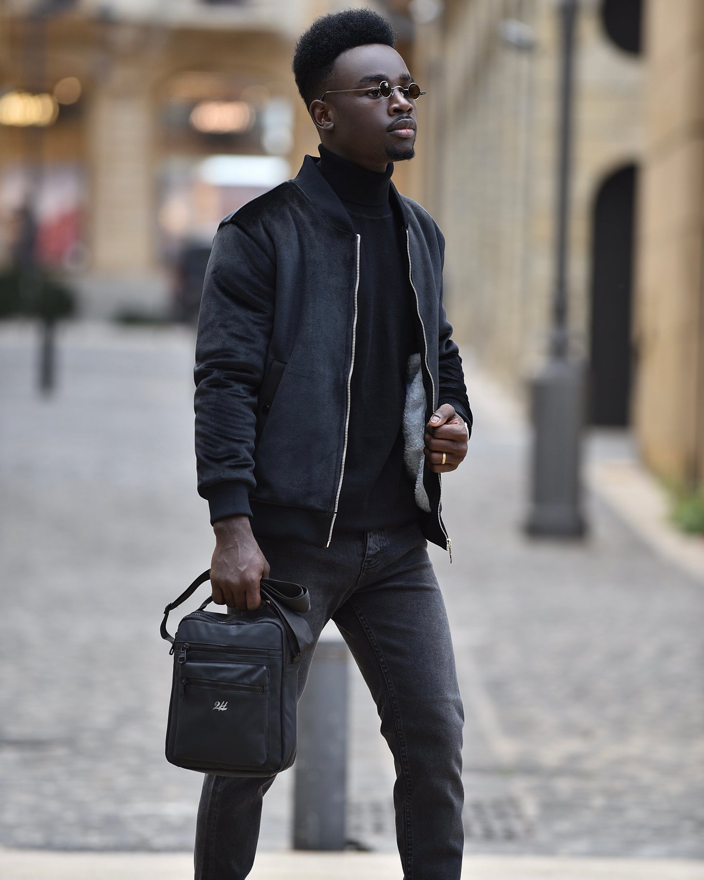 SALE! 2H Black Velvet Jacket With Fur Inside