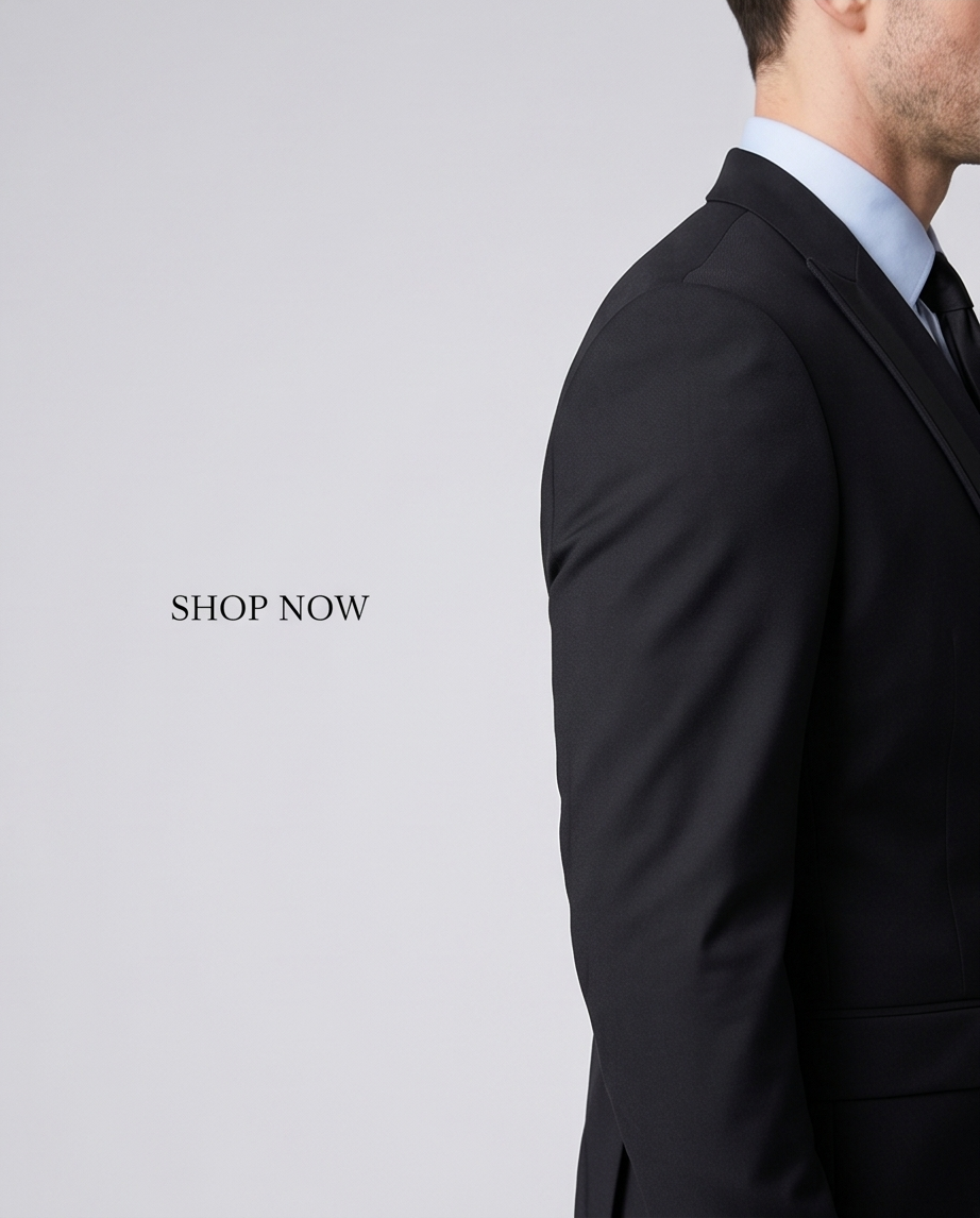 2H Black Wedding Suit