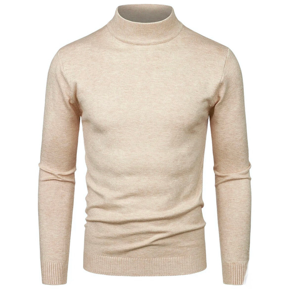 2H #1860-00 Beige High Neck Sweater