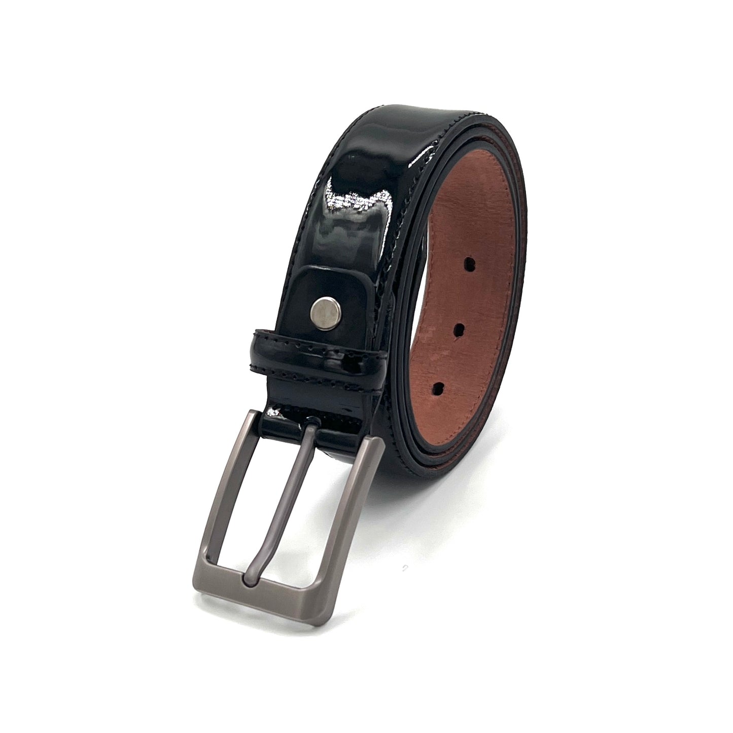 2H Shine Black Genuine Leather Formal Belt