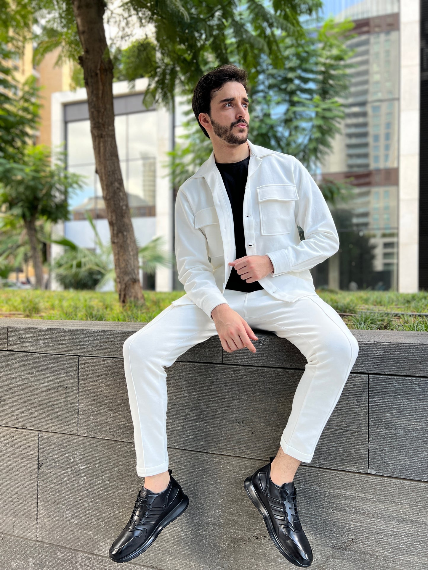 SALE! 2H #8008 White Cotton with Pockets Casual Jacket