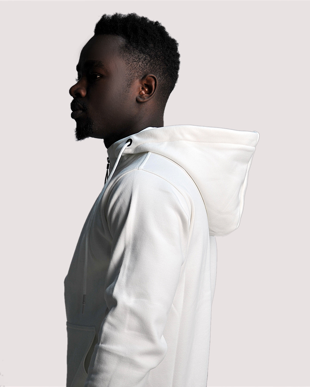 2H #9338 White Men Sweater Plain Warm Hoodie