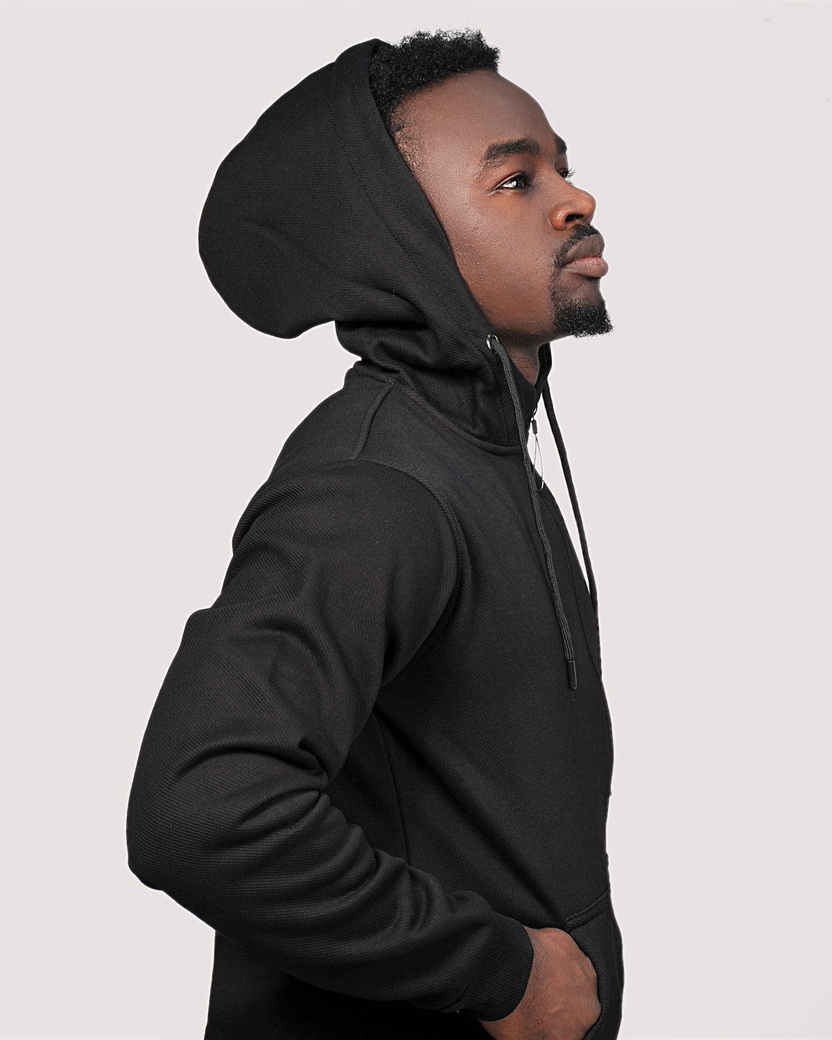 2H #9339 Black Men Sweater Embossed Hoodie
