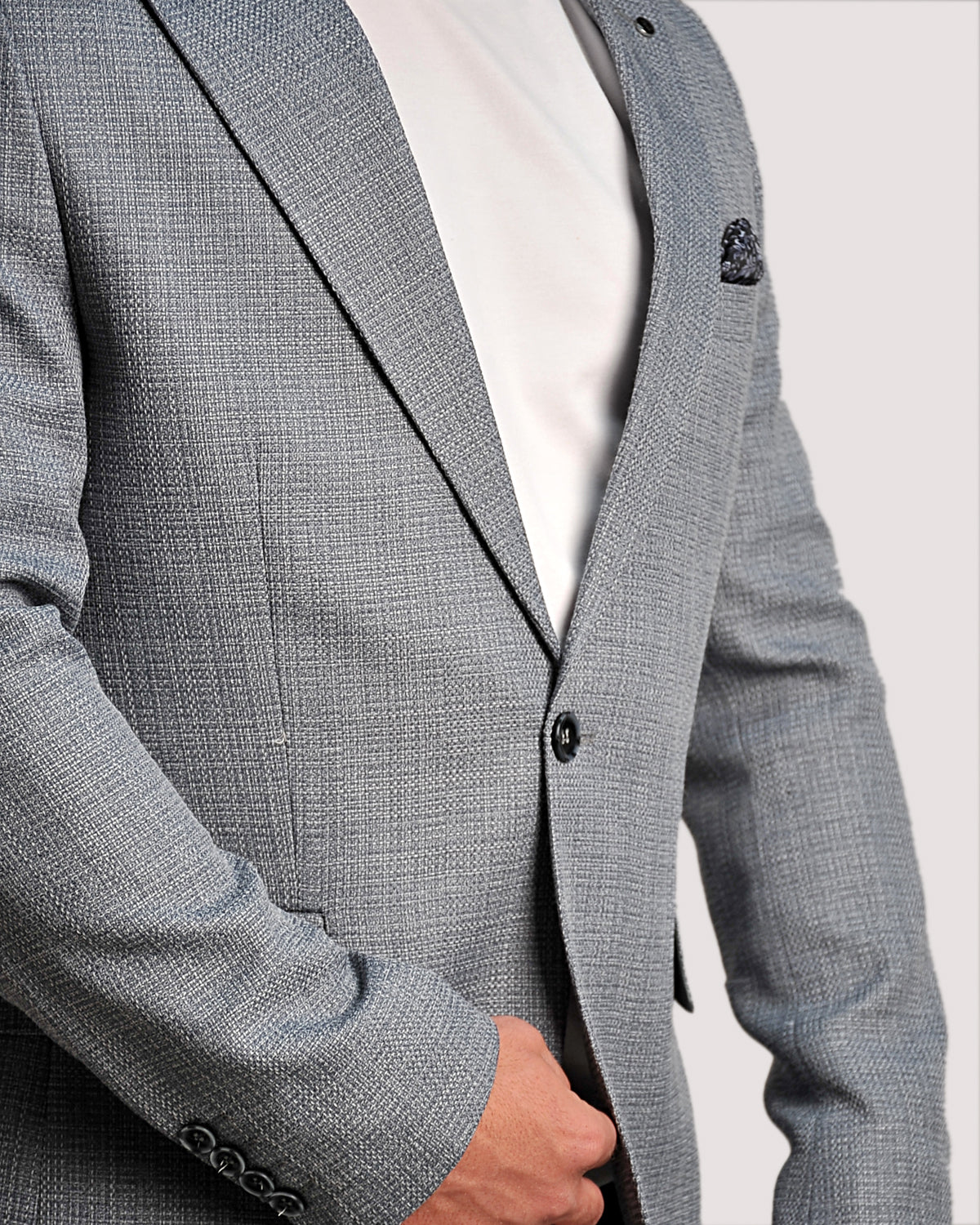 SALE! 2H #24-01 Blue Tweed One Button Blazer